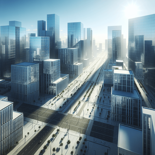 roofs of an empty modern city.
day light