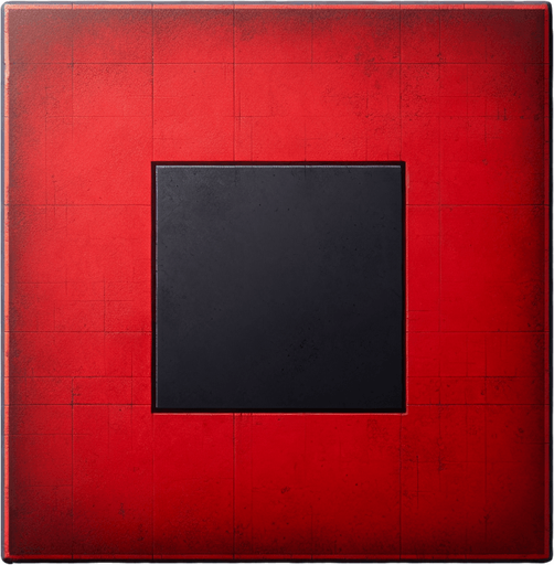 the surface is red, concrete with a black square in the center..
Single Game Texture. In-Game asset. 2d. Blank background. High contrast. No shadows.