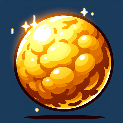 A golden glowing ball.
Single Game Texture. In-Game asset. 2d. Blank background. High contrast. No shadows.