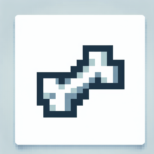 pixel art dog bone.
Single Game Texture. In-Game asset. 2d. Blank background.