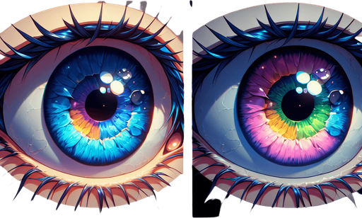 An eye in a anime style.
Single Game Texture. In-Game asset. 2d. Blank background. High contrast. No shadows.