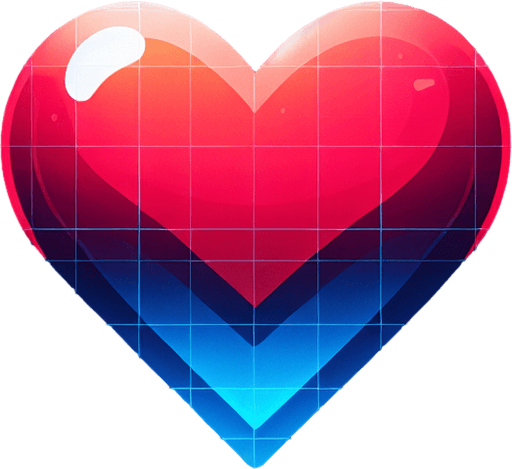 heart icon.
Single Game Texture. In-Game asset. 2d. Blank background. High contrast. No shadows.