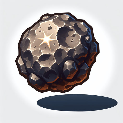 Iron Meteorite which is slightly shining.
Single Game Texture. In-Game asset. 2d. Blank background. High contrast. No shadows.