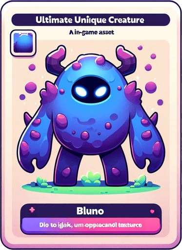 Bluno
Ultimate bluno.
Single Game Texture. In-Game asset. 2d. Blank background. High contrast. No shadows.