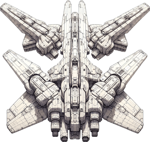 spaceship facing upwards.
Single Game Texture. In-Game asset. 2d. Blank background. High contrast. No shadows.