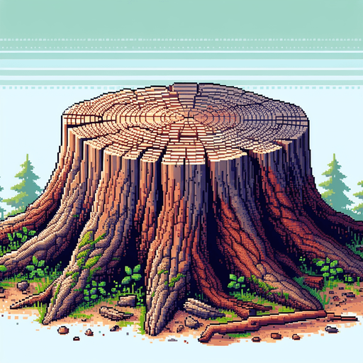 pixel art of a tree stump.