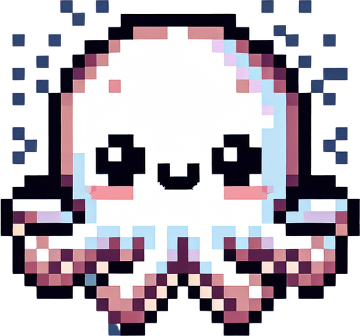 cute tiny octopus. pixelated. 8 bit.
Single Game Texture. In-Game asset. 2d. Blank background. High contrast. No shadows.