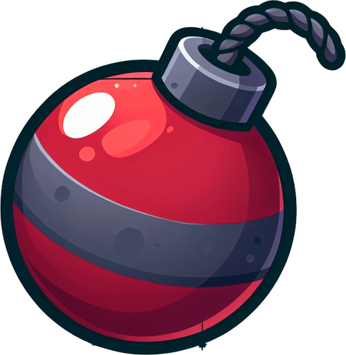 cartoon bomb, no shadow, no background.
Single Game Texture. In-Game asset. 2d. Blank background. High contrast. No shadows.