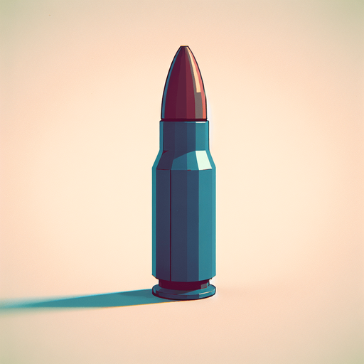 a bullet in an anime style Single Game Texture. In-Game asset. 2d. Blank background. High contrast. No shadows.