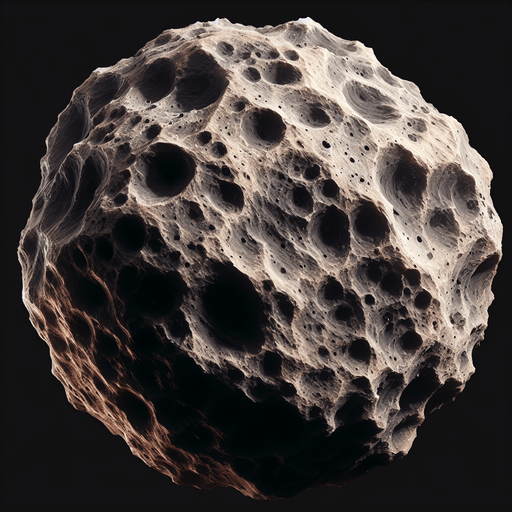 asteroid.
Single Game Texture. In-Game asset. 2d. Blank background. High contrast. No shadows.