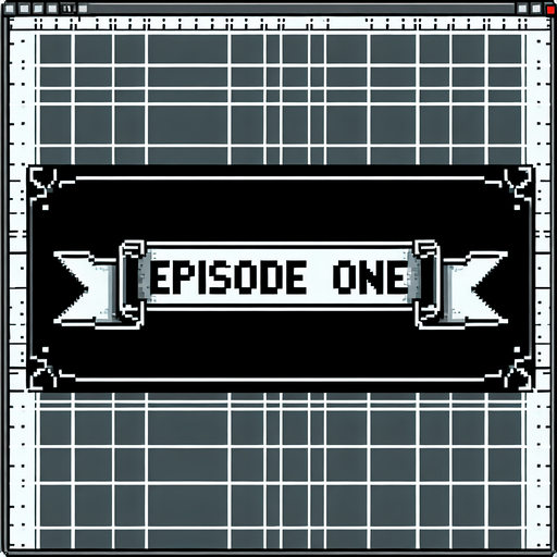 black banner with text that says 'Episode One', I want the art style to reflect a classic 16-bit retro pixel art aesthetic, reminiscent of early 1990s RPGs.
Single Game Texture. In-Game asset. 2d. Blank background. High contrast. No shadows.