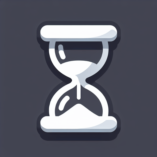 Hourglass icon white.
Single Game Texture. In-Game asset. 2d. Blank background. High contrast. No shadows.