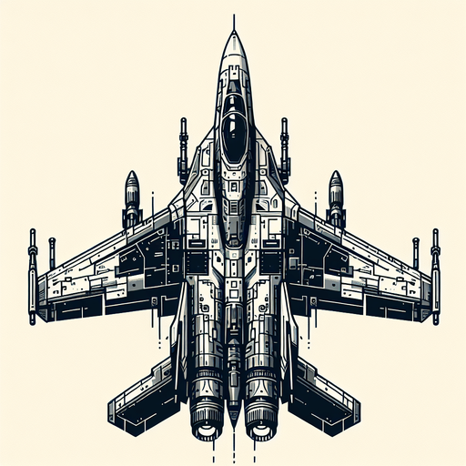 Fighter jet.
Single Game Texture. In-Game asset. 2d. Blank background. High contrast. No shadows.