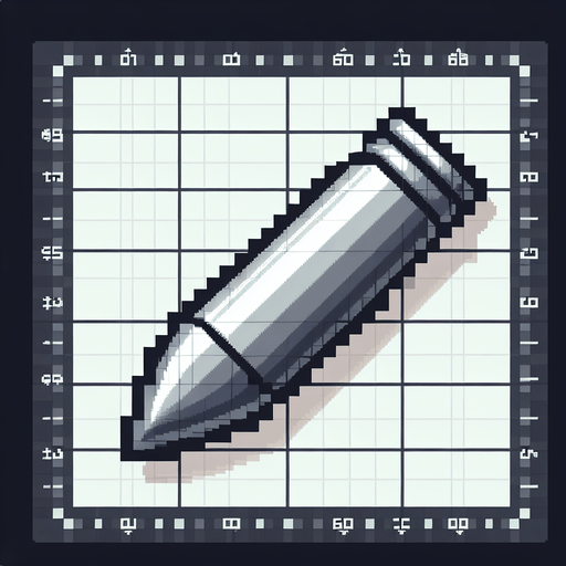 a silver sling bullet. pixelart. top down view.
 In-Game asset. 2d. Blank background. High contrast. No shadows.