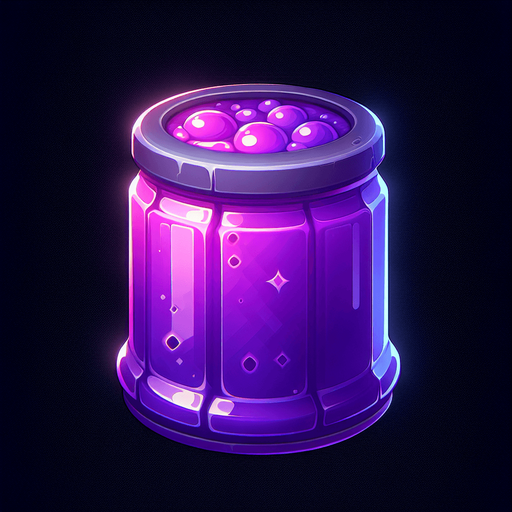 Lilac jelly jar purple Single Game Texture. In-Game asset. 2d. Blank background. High contrast. No shadows. Single Game Texture. In-Game asset. 2d. Blank background. High contrast. No shadows.