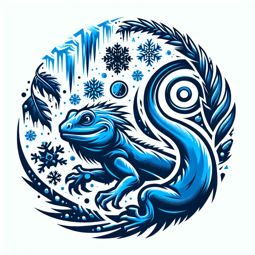 logo for a company called "blue lizard entertainment" using a damaged font and frozen elements.