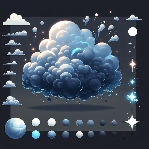 Smoke cloud translucent bubble Single Game Texture. In-Game asset. 2d. Blank background. High contrast. No shadows.