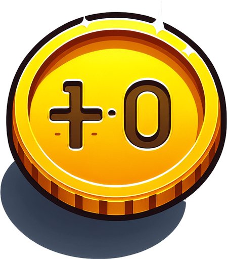 A yellow coin wher we can see '+10' written on it..
Single Game Texture. In-Game asset. 2d. Blank background. High contrast. No shadows.