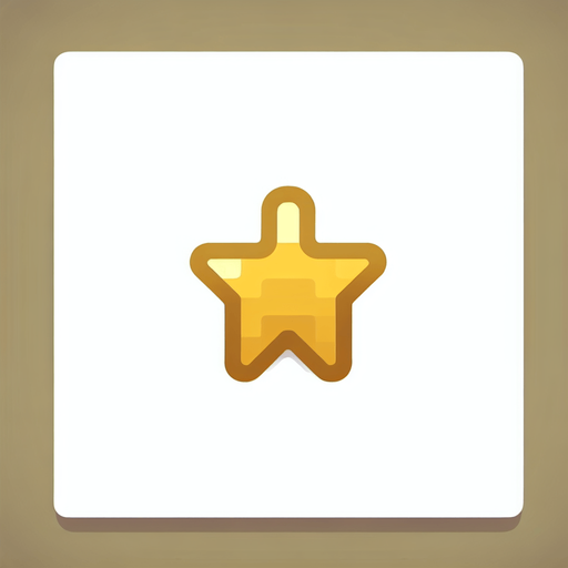 A small golden star.
Single Game Texture. In-Game asset. 2d. Blank background. High contrast. No shadows.