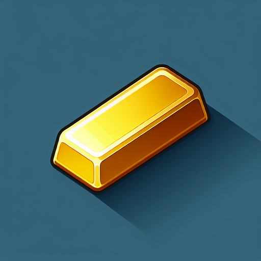 gold bar.
Single Game Texture. In-Game asset. 2d. Blank background. High contrast. No shadows.