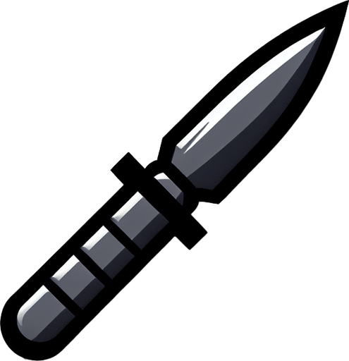 knife to stab balloons.
Single Game Texture. In-Game asset. 2d. Blank background. High contrast. No shadows.