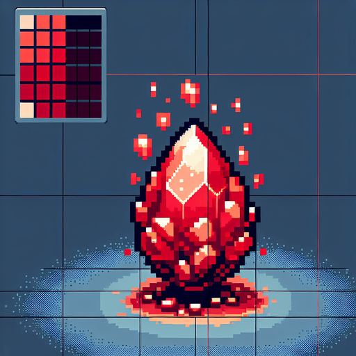 chunky magma magical projectile. 8-bit pixelated. red soft-palette colored.
Single Game Texture. In-Game asset. 2d. Blank background. High contrast. No shadows.