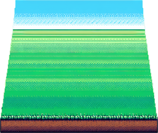 Close view of an Empty grass field. Uniform, with no lines.
Retro gaming style