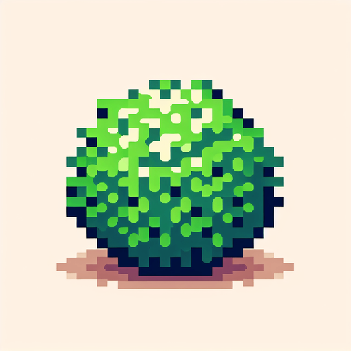 pixel art of a bush..
Single Game Texture. In-Game asset. 2d. Blank background. High contrast. No shadows.