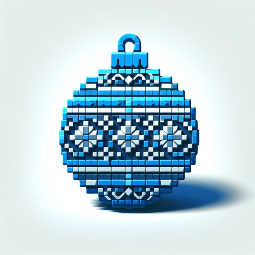 a christmas blue decorated ball. plastic style. Single Game Texture. In-Game asset. 2d. Blank background. High contrast. No shadows.