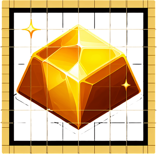 A piece of gold.
Single Game Texture. In-Game asset. 2d. Blank background. High contrast. No shadows.