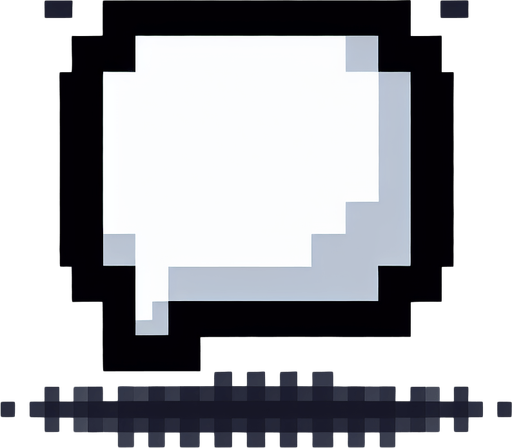 pixel art of a white speech bubble with thin black border.
In-Game asset. 2d. Blank background. High contrast. No shadows.