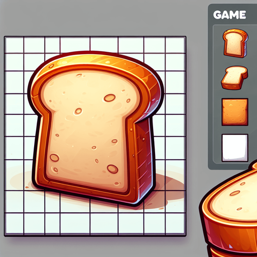 Create a cartoon-style illustration of a slice of bread ..
Single Game Texture. In-Game asset. 2d. Blank background. High contrast. No shadows.