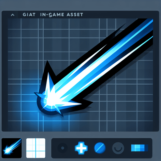 blue LASER.
Single Game Texture. In-Game asset. 2d. Blank background. High contrast. No shadows.