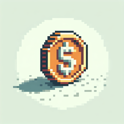 maak een 8bit coin

Single Game Texture. In-Game asset. 2d. Blank background. High contrast. No shadows.