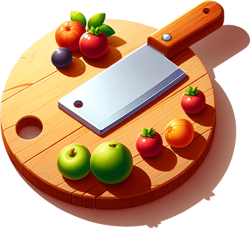 Give me  a image having wooden background for fruit chopping game..
Single Game Texture. In-Game asset. 2d. Blank background. High contrast. No shadows.