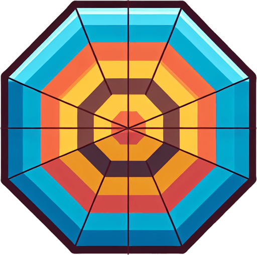 Hexagonal target sprite sheet. Bright colors, cartoon.
Single Game Texture. In-Game asset. 2d. Blank background. High contrast. No shadows.