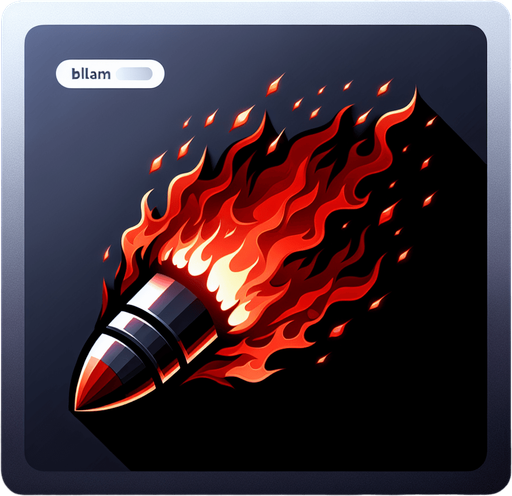 Red fiery bullet.
Single Game Texture. In-Game asset. 2d. Blank background. High contrast. No shadows.