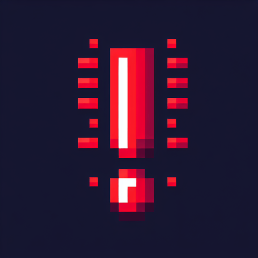 pixel art of red exclamation mark.