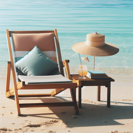 Une chaise longue de plage.
Image