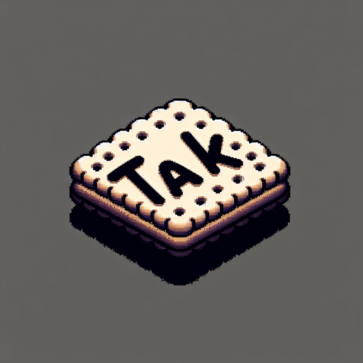 a biscuit with the word "talk" inscribed on it.
Single Game Texture. In-Game asset. 2d. Blank background. High contrast. No shadows.