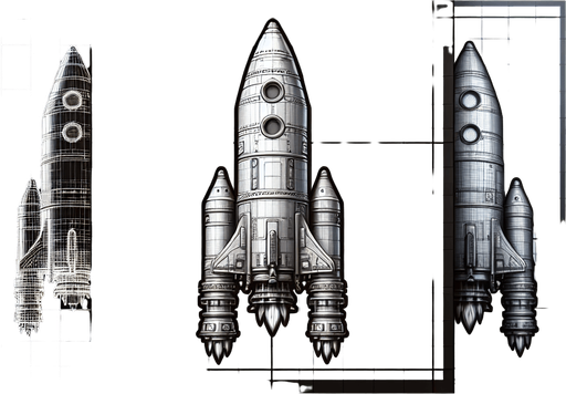 Looks exactly like a realistic rocket.
Single Game Texture. In-Game asset. 2d. Blank background. High contrast. No shadows.