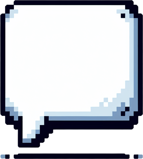 pixel art of a large white, empty, rectangular, speech bubble.
Single Game Texture. In-Game asset. 2d. Blank background. High contrast. No shadows.