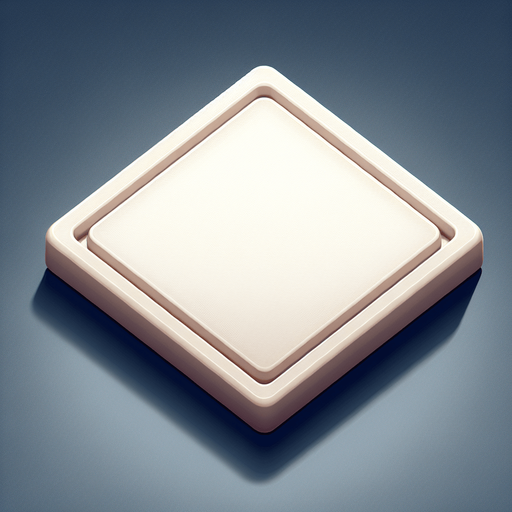 A smooth, clean, blank and empty scrabble tile for a game..
Single Game Texture. In-Game asset. 2d. Blank background. High contrast. No shadows.