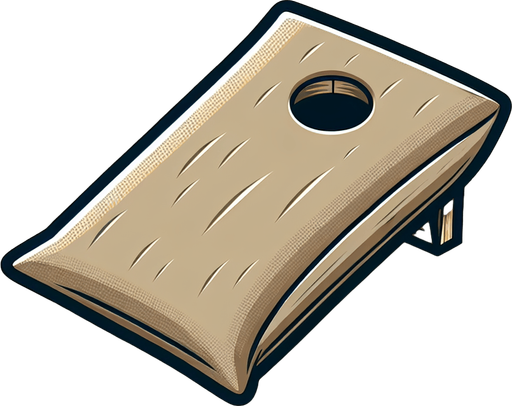 Cartoon. Square sack. Cornhole. Top view. In game asset Single Game Texture. In-Game asset. 2d. Blank background. High contrast. No shadows.