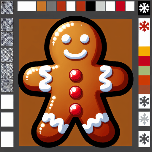 a christmas gingerbrean man. plastic style. Single Game Texture. In-Game asset. 2d. Blank background. High contrast. No shadows.