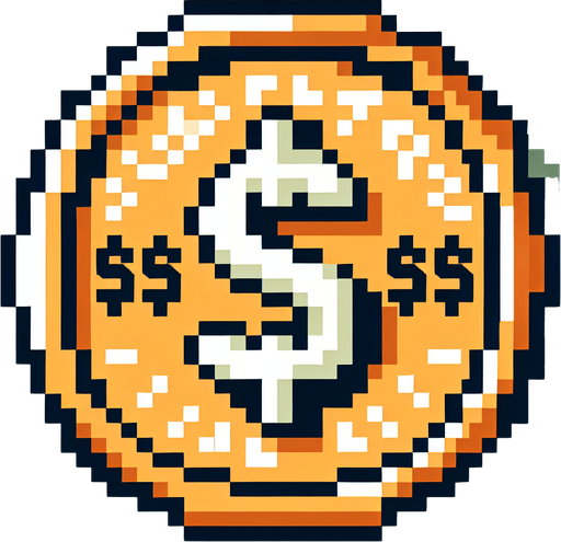 maak een 8bit coin

Single Game Texture. In-Game asset. 2d. Blank background. High contrast. No shadows.