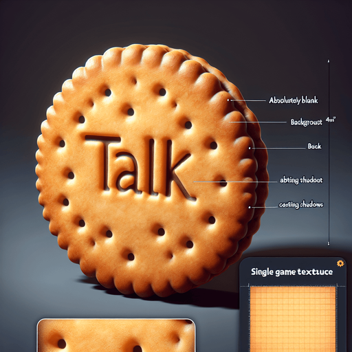 a biscuit with the word "talk" inscribed on it.
Single Game Texture. In-Game asset. 2d. Blank background. High contrast. No shadows.