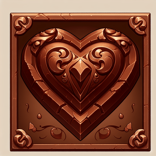 a chocolate hearth.
Single Game Texture. In-Game asset. 2d. Blank background. High contrast. No shadows.