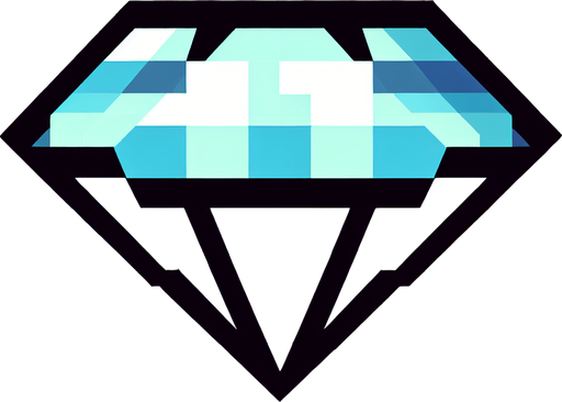 8bit cartoon diamond..
Single Game Texture. In-Game asset. 2d. Blank background. High contrast. No shadows.