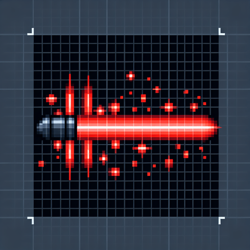 RED LASER.
Single Game Texture. In-Game asset. 2d. Blank background. High contrast. No shadows.